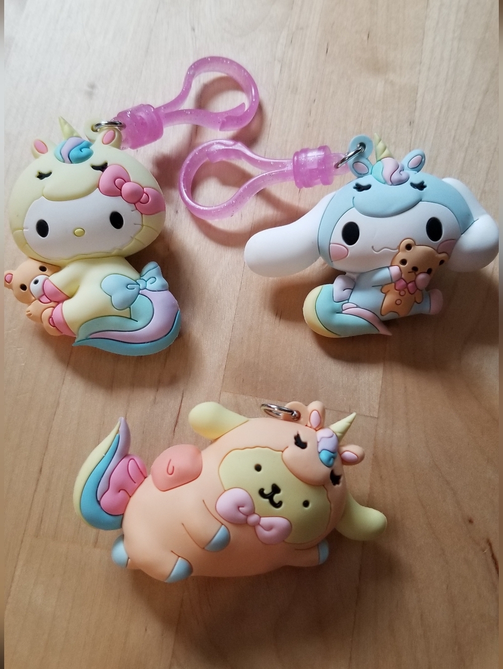 Sanrio Hello Kitty & Friends Unicorn Keychains Series 4 Set Of 3